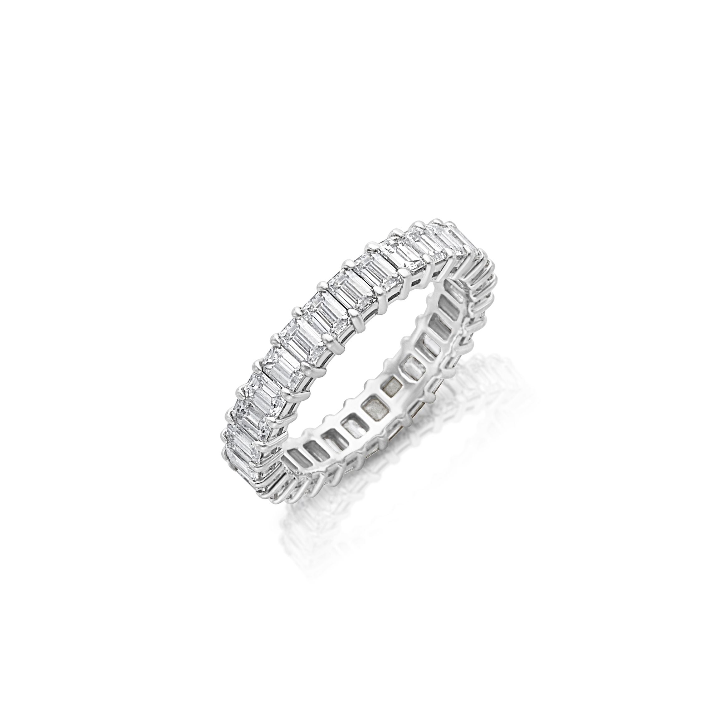 Platinum Emerald Cut Eternity Band
