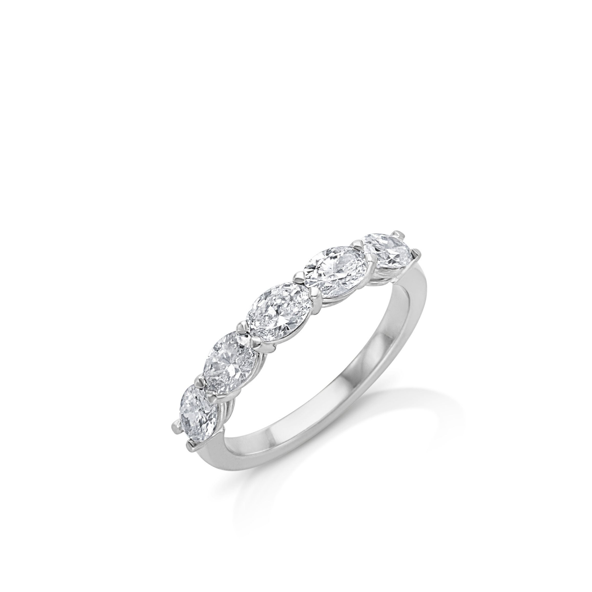 Platinum Oval Horizontal Diamond Band