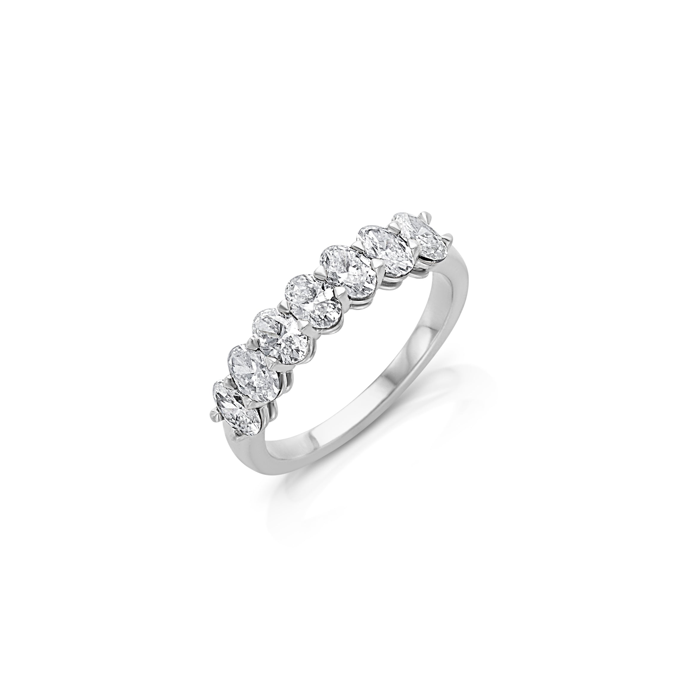 Platinum Oval 7 Stone Diamond Band