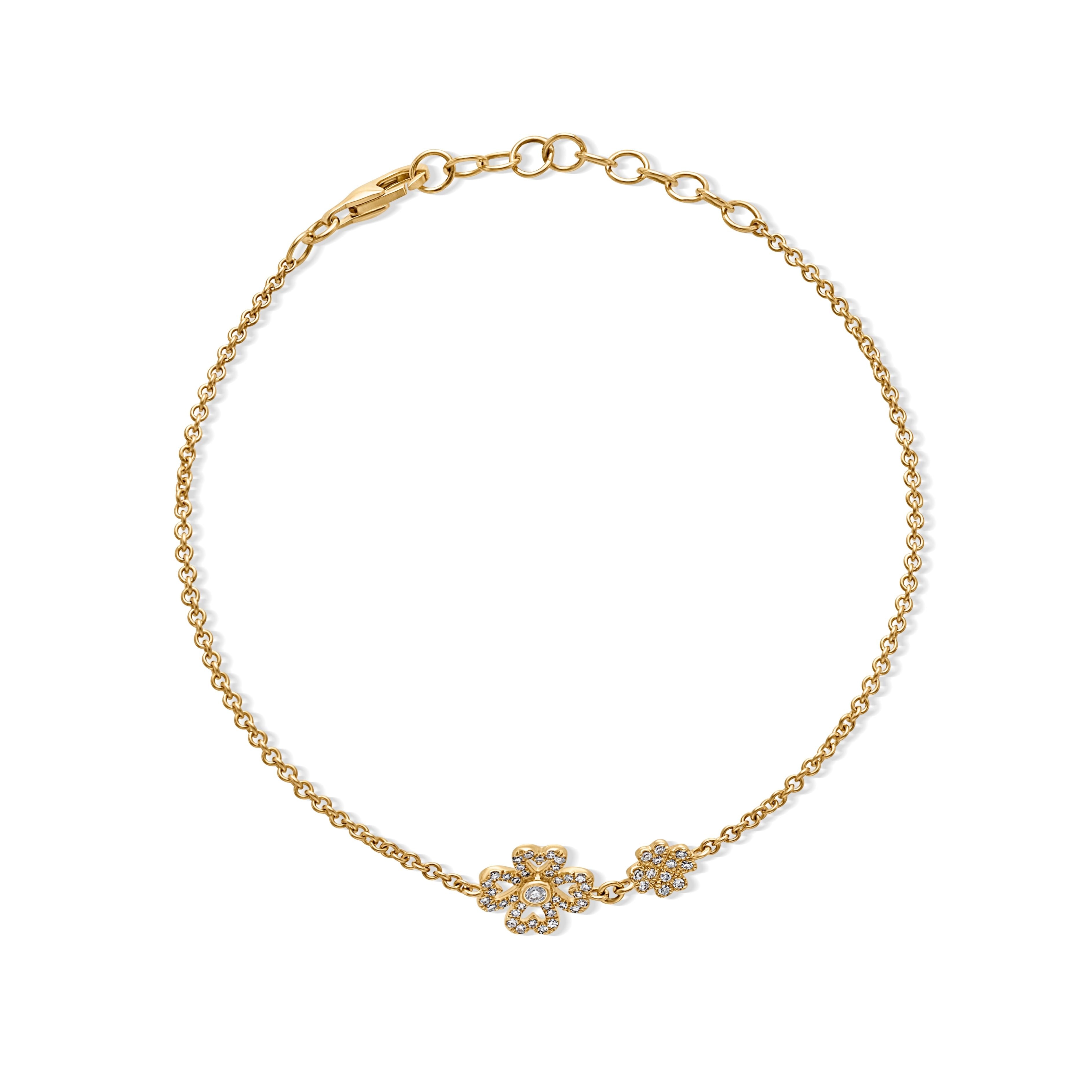 14KY Double Flower Bracelet