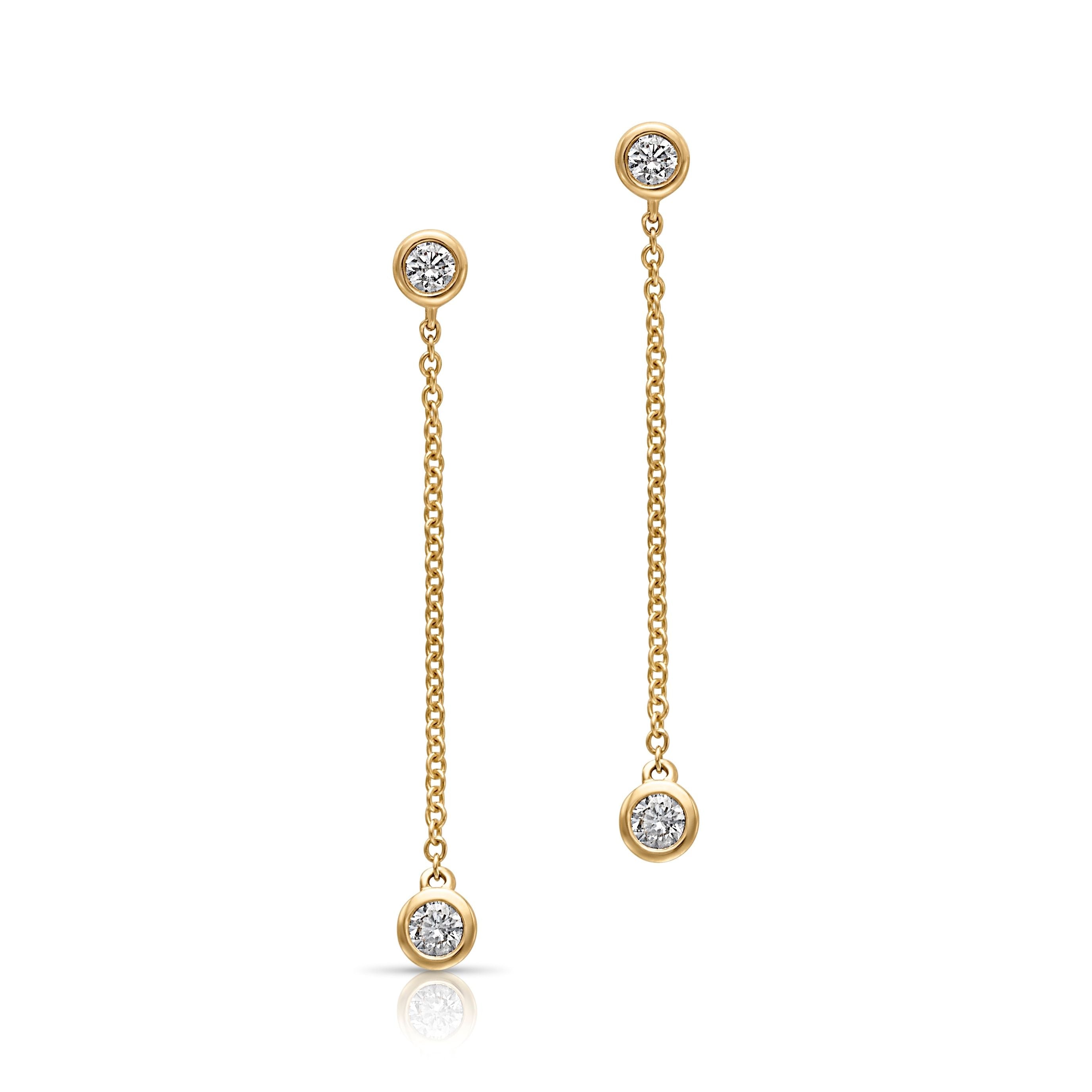 14KY Lab Diamond Stud Drop Earrings