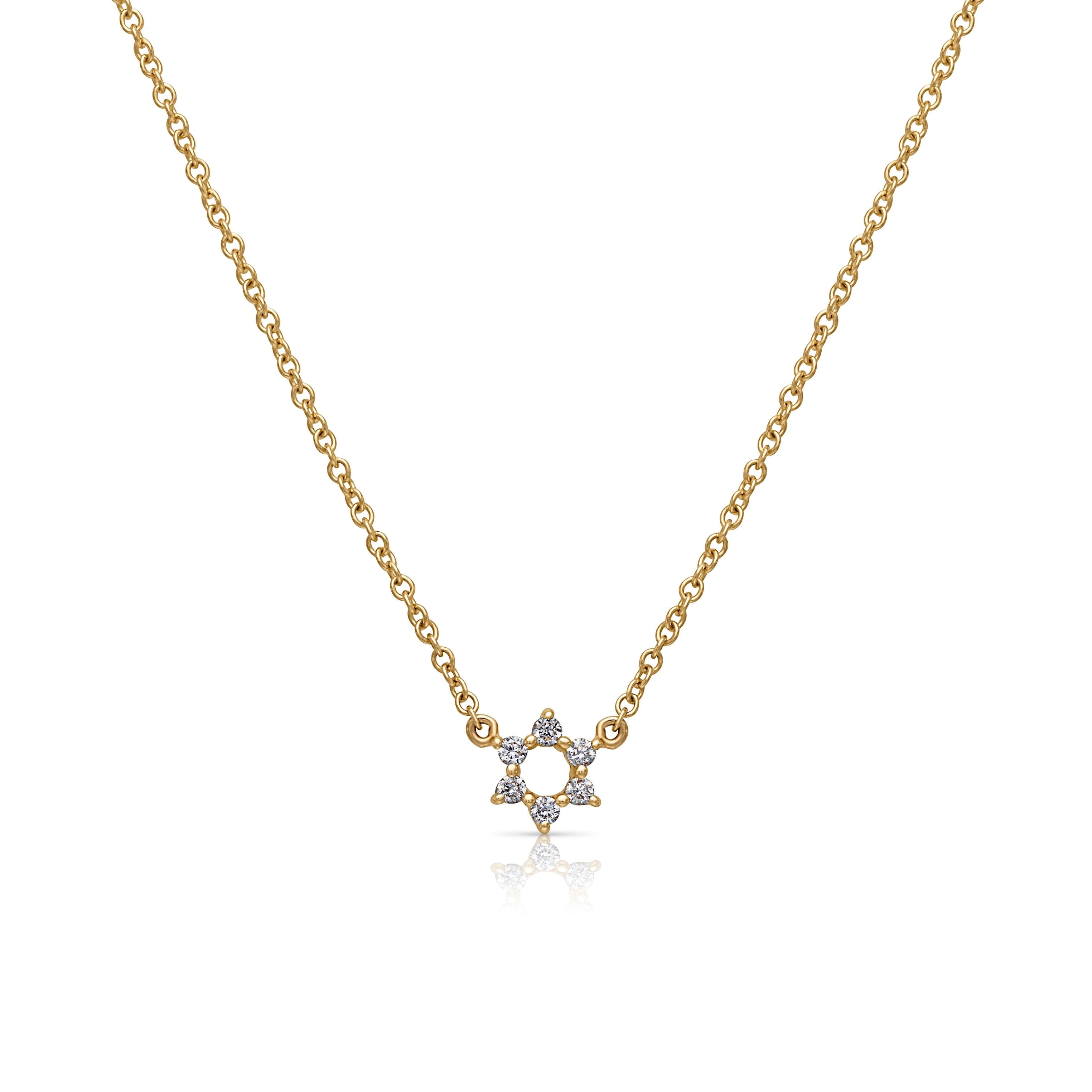 14KY Diamond Star of David Necklace