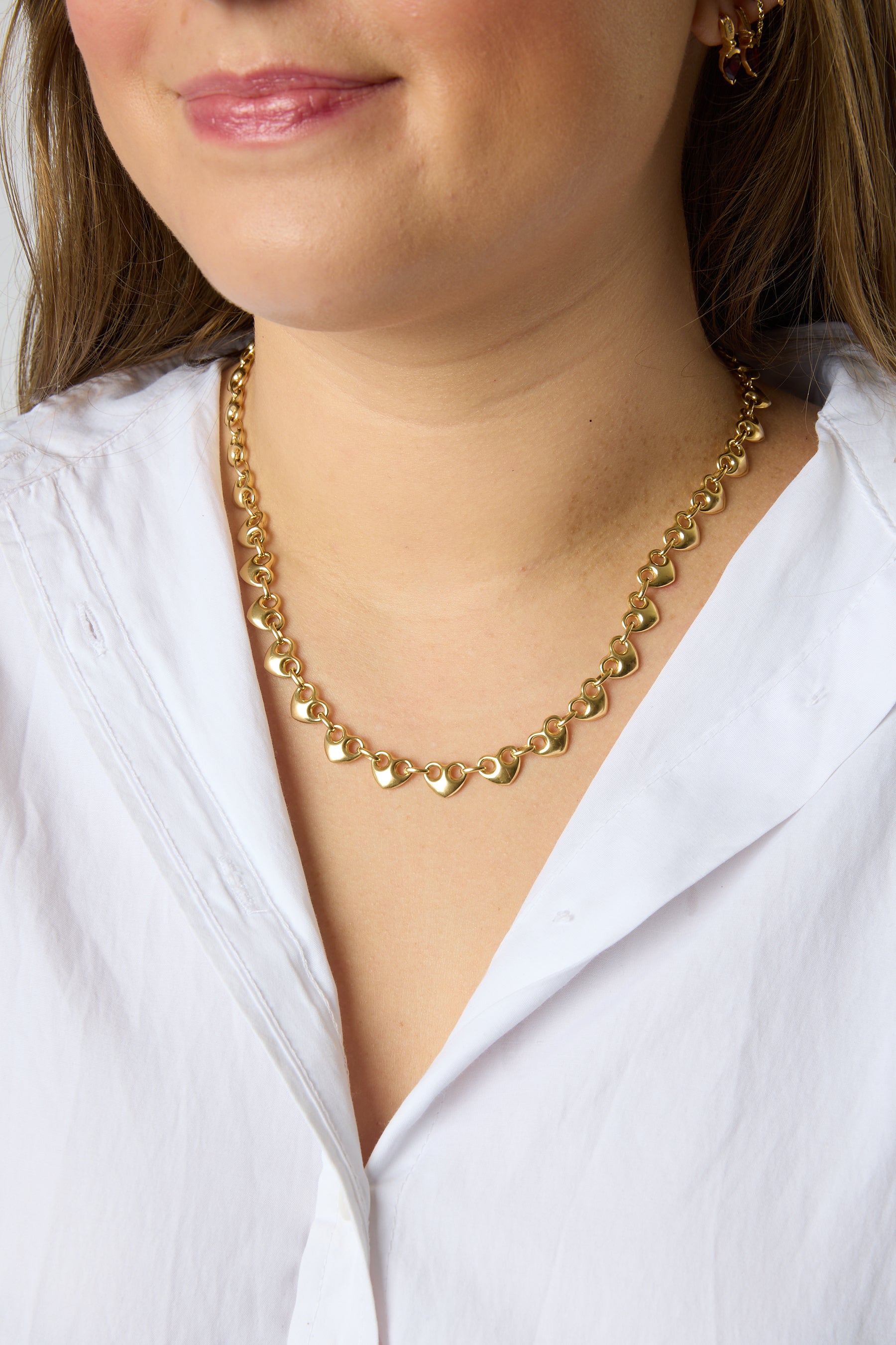 14KY Puffy Heart Chain