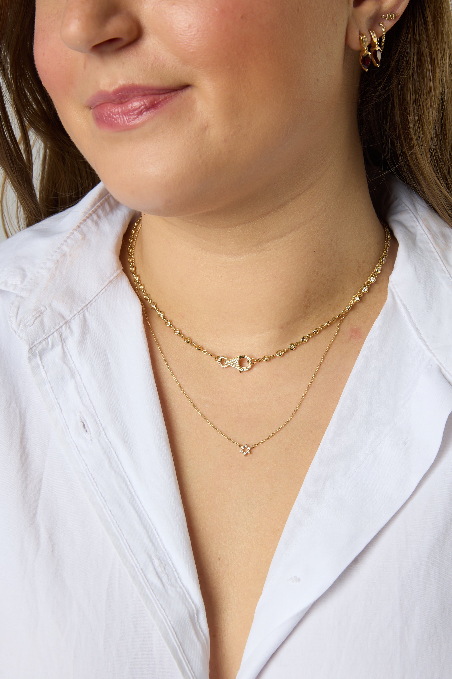 14KY Diamond Star of David Necklace