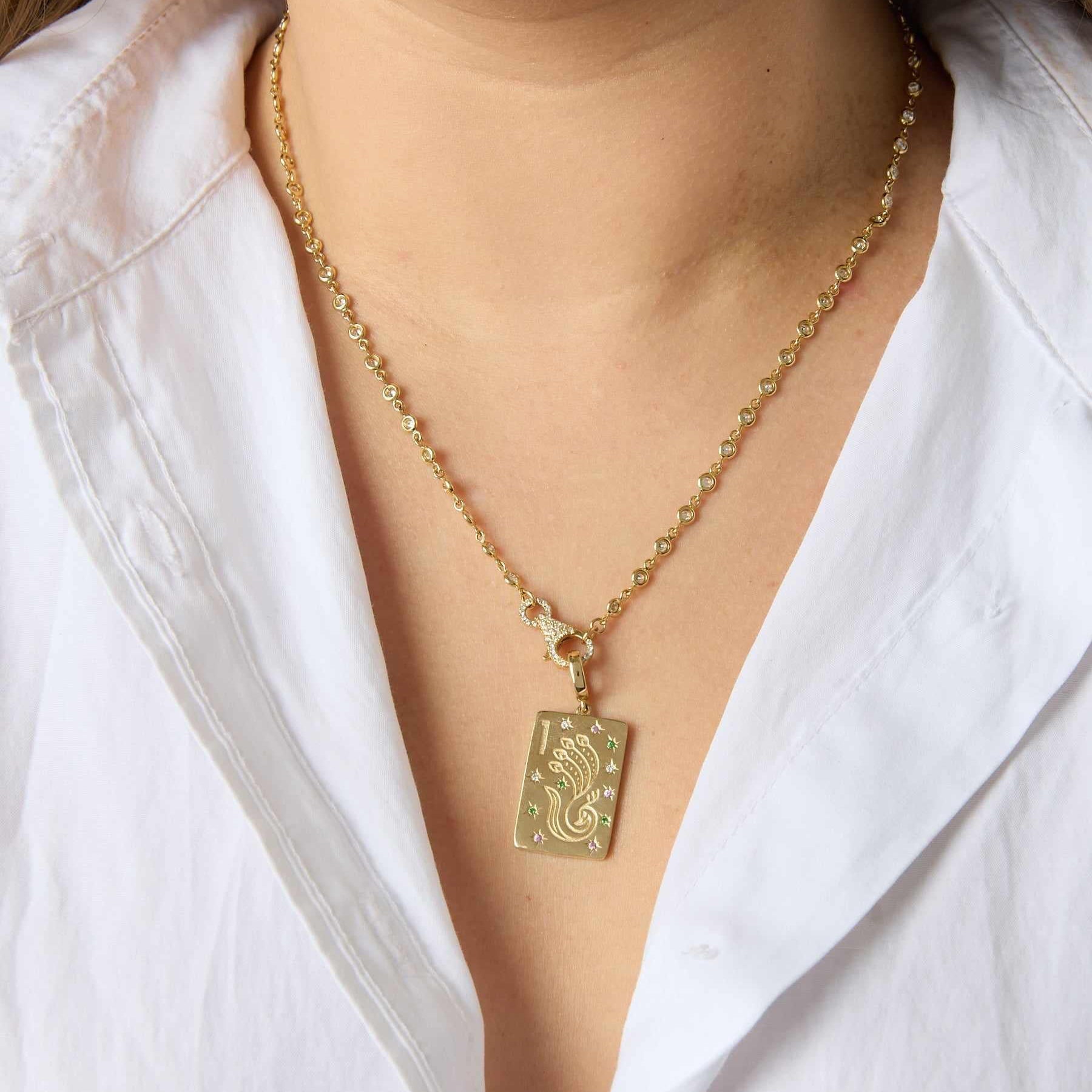 14KY Mahjong 1 Bird Bam Charm-Charms-Saffron Jewelry-Susan Saffron Jewelry