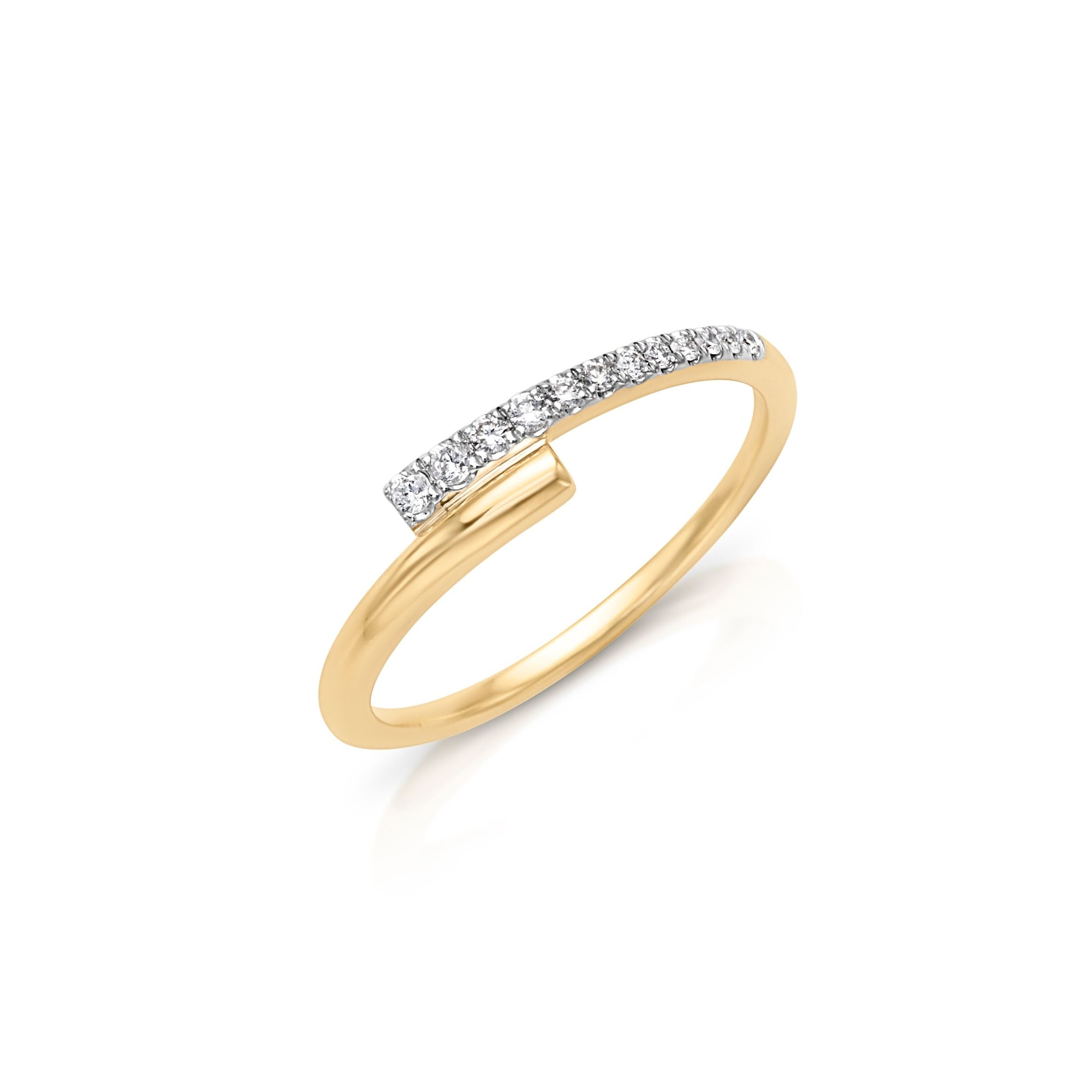 14KYW Diamond Bypass Ring