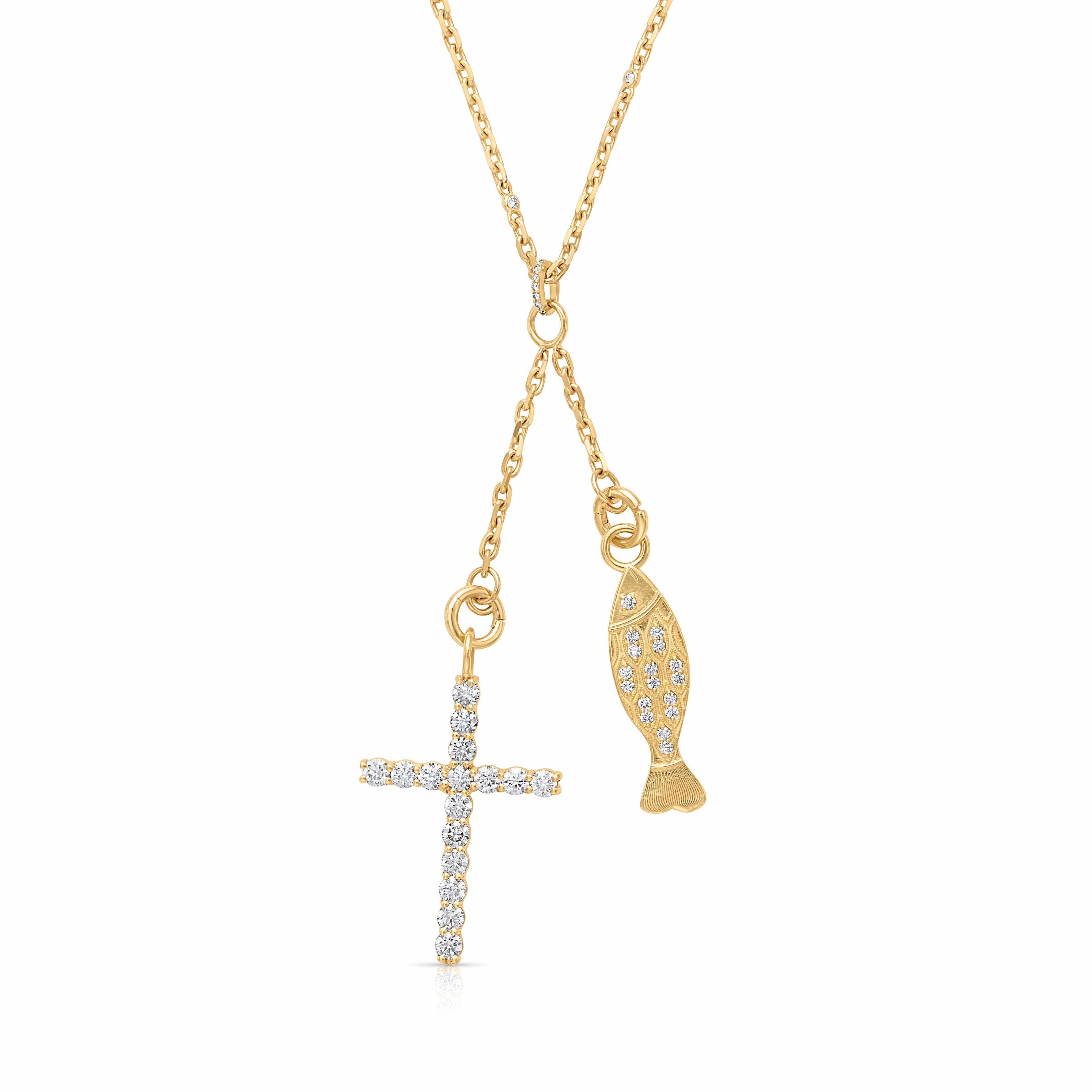 14KY Necklace with 2 Charm Extenders