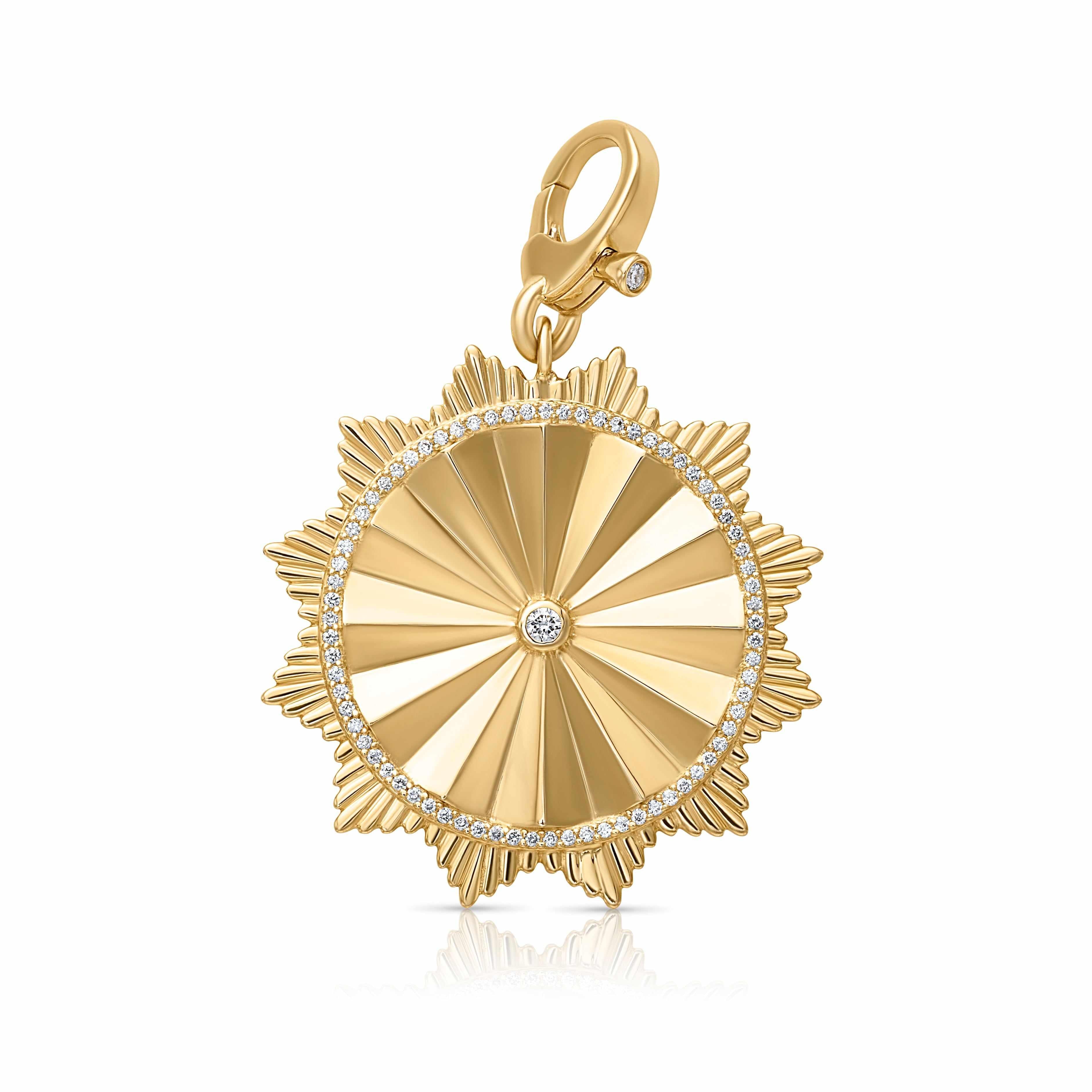 14KY Fluted Sun Disc with Clip