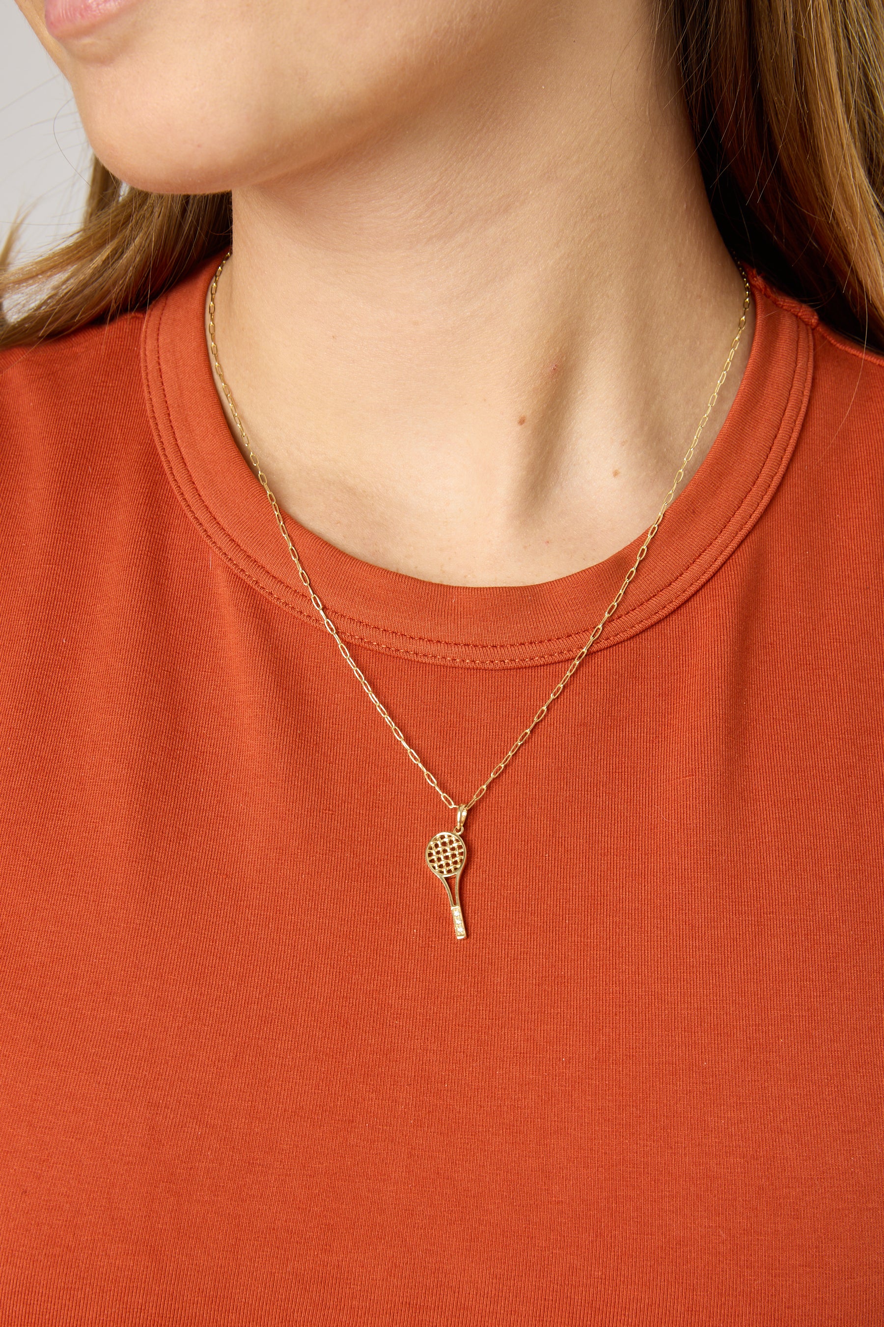 14KY Tennis Racquet Charm