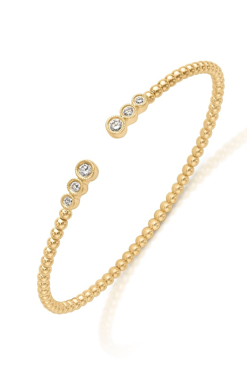 14KY Bujukan Diamonds Split Bangle