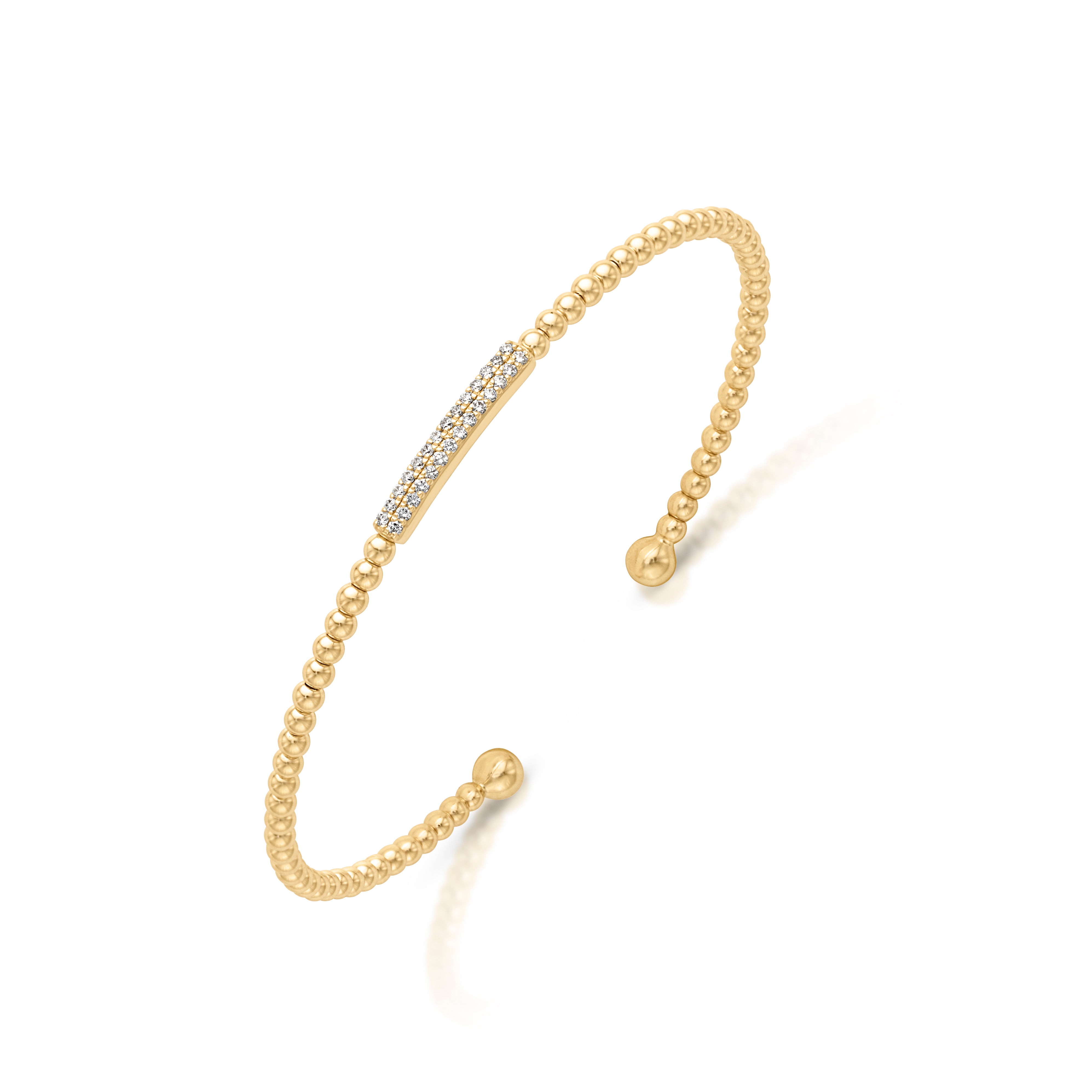 14KY Bujukan Cuff With Pave Bar