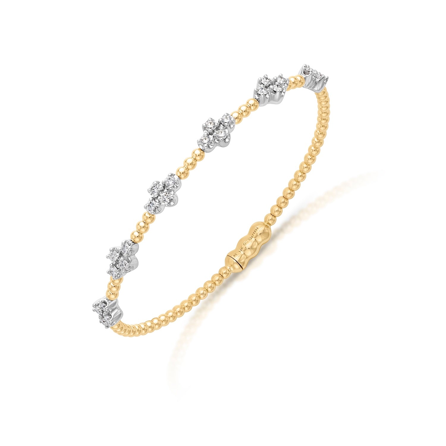 14KYW Quad Diamond Bracelet With Lock