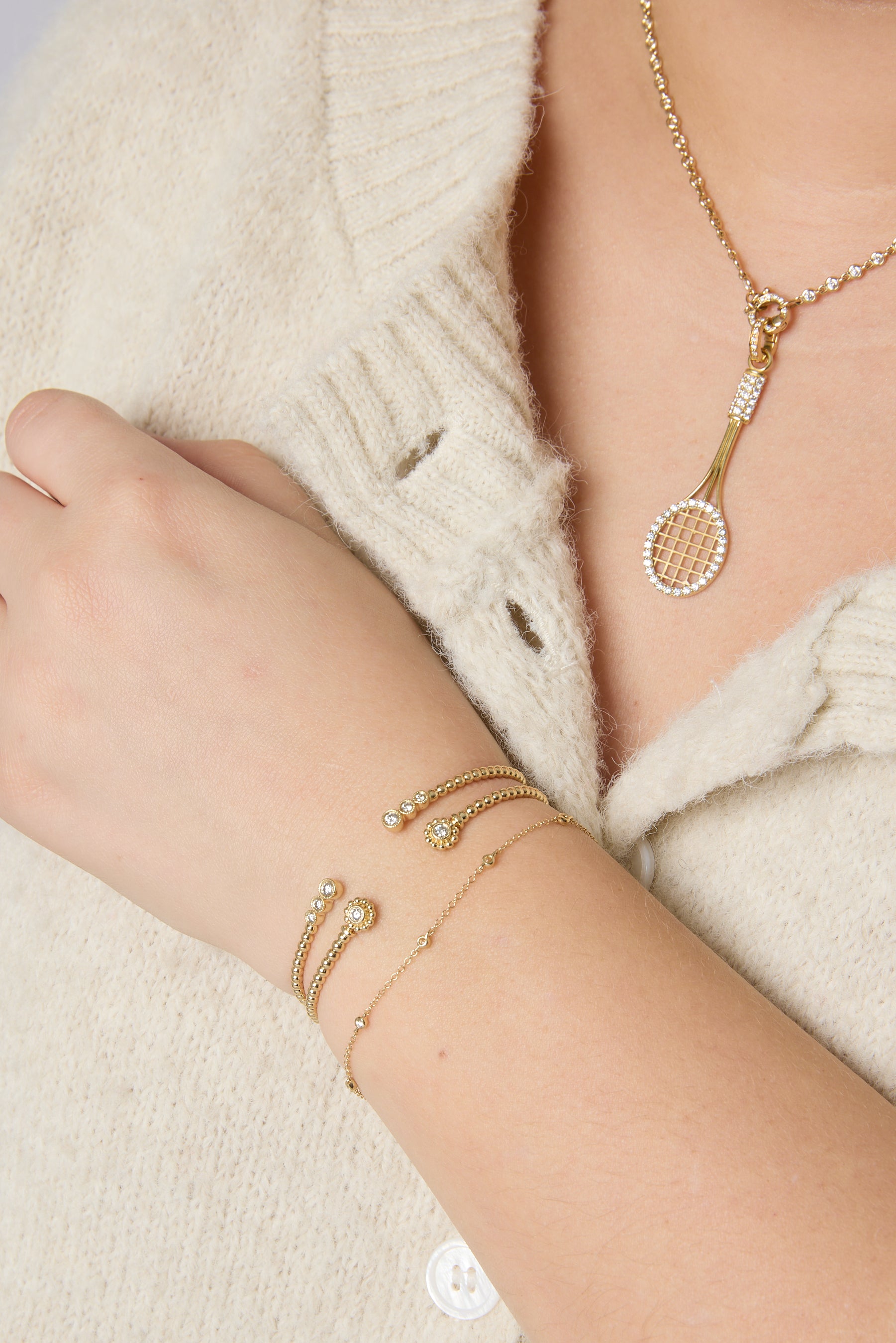 14KY Diamond Stations Bracelet