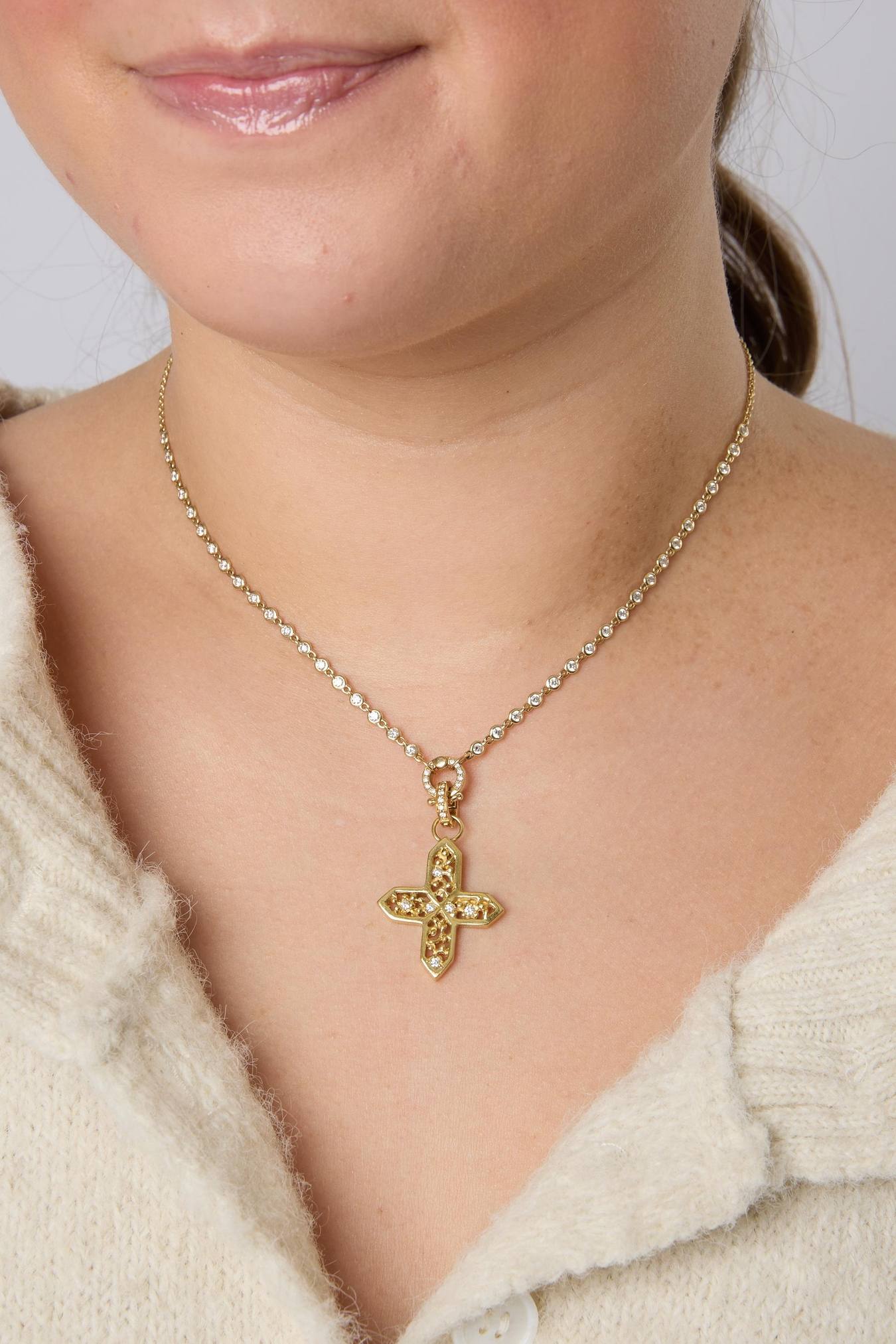 18KY Stained Glass Cross