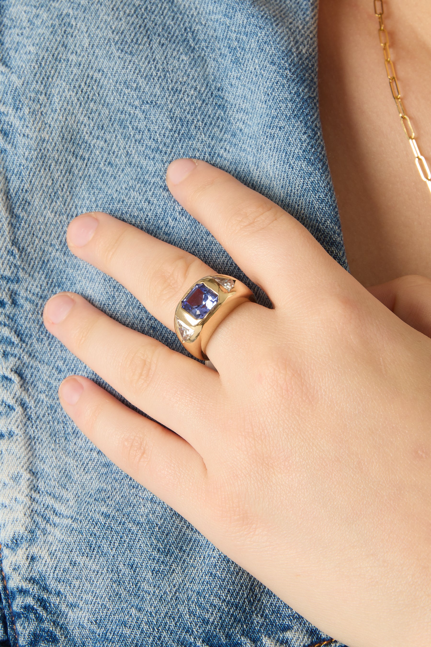 14KY Tanzanite Gypsy Ring