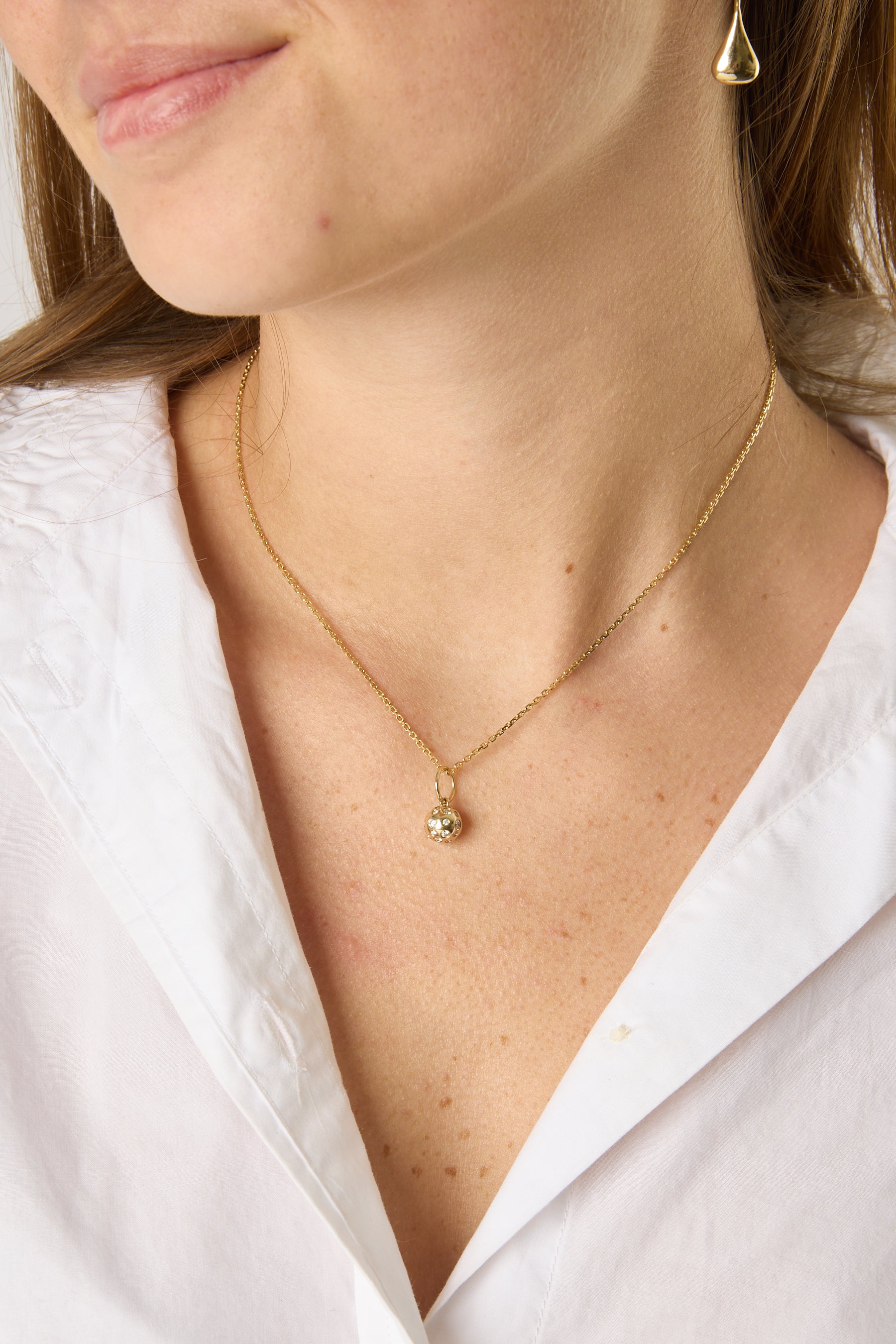 14KY Burnished Ball Charm