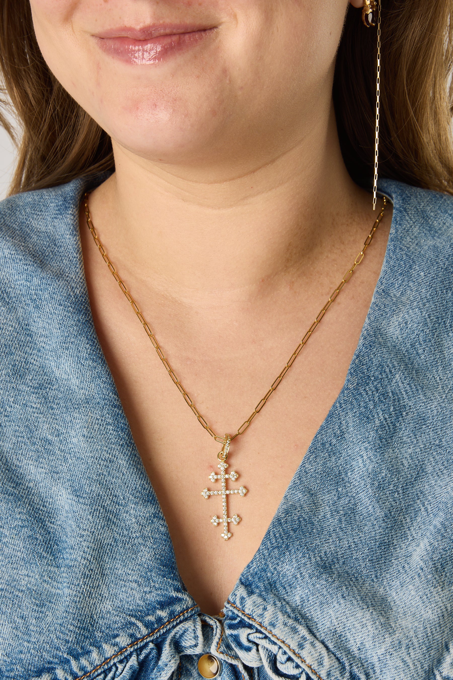 18KY Lorraine Cross Charm