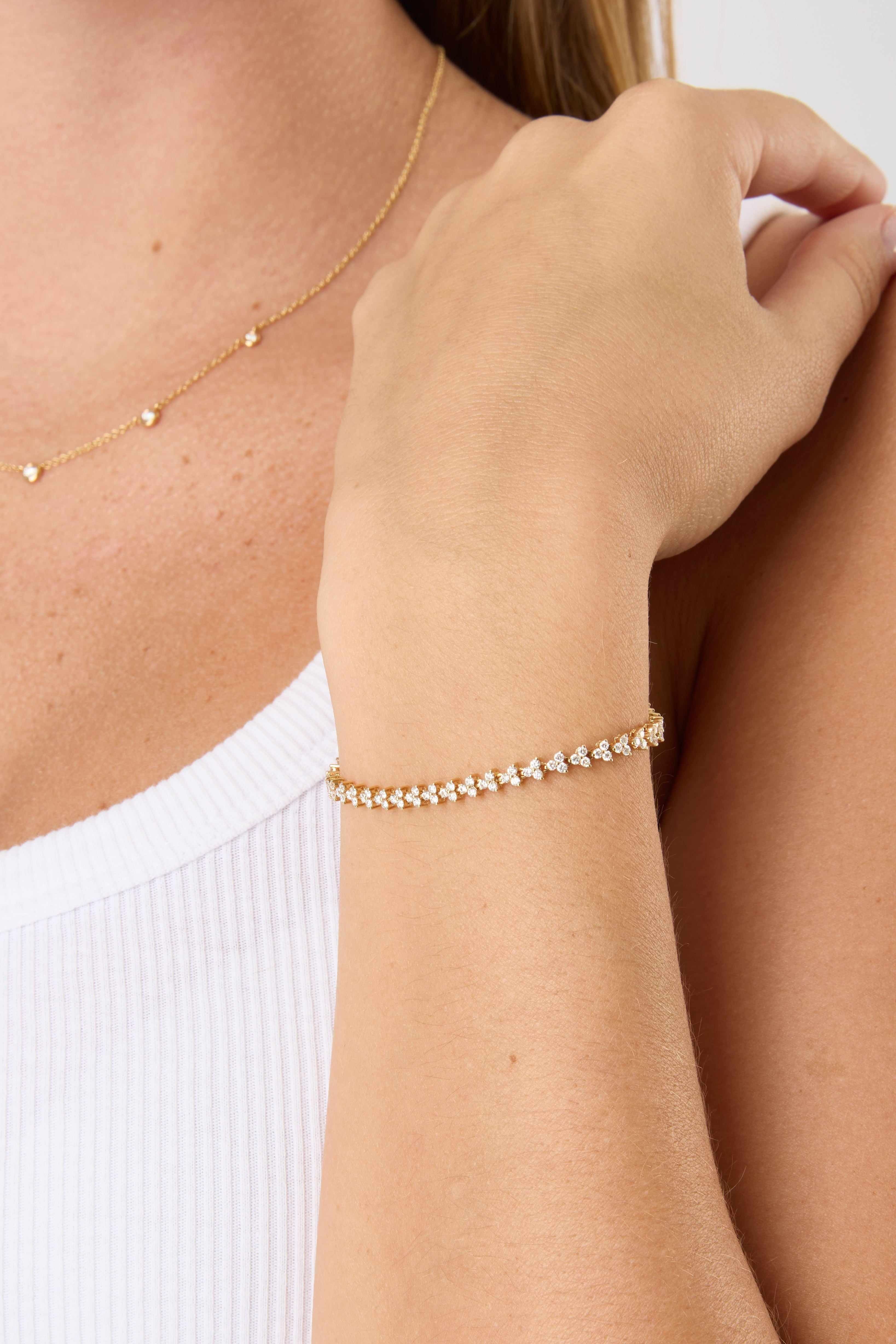 14KY Diamond Trio Tennis Bracelet