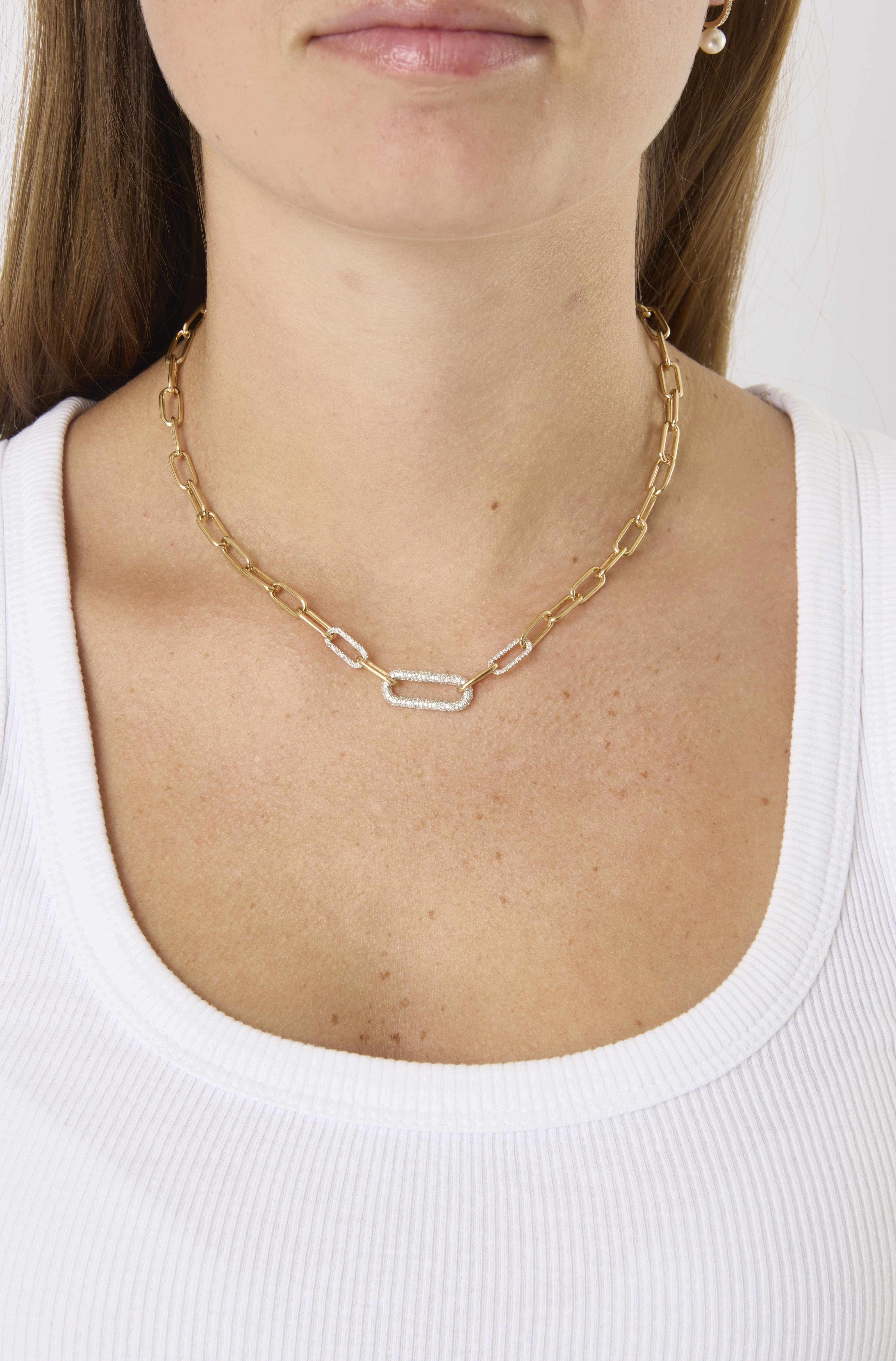 14KY Diamond Link Necklace