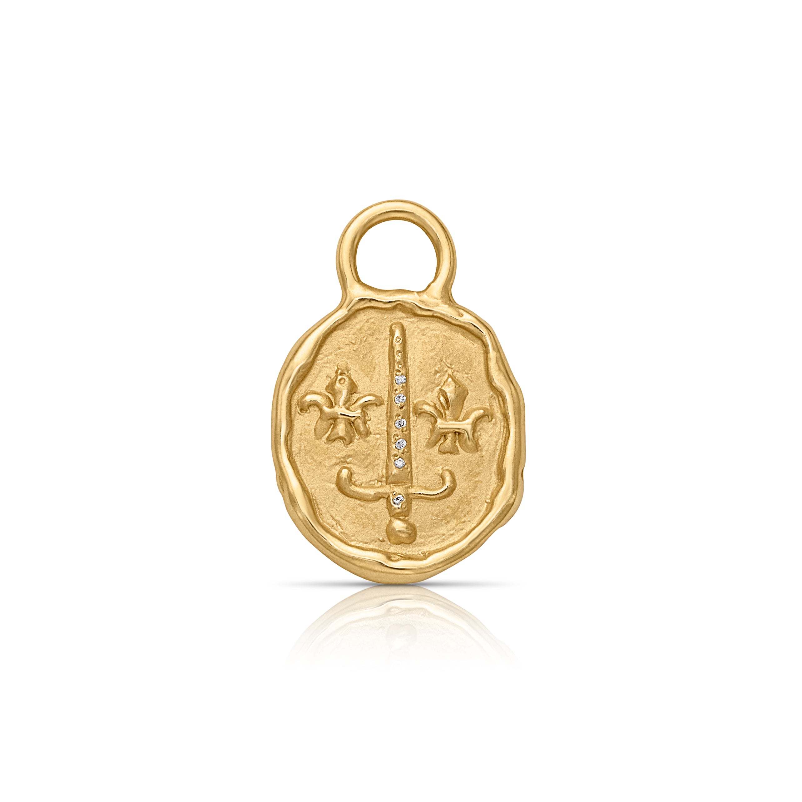 18KY Strength and Beauty Coin-Charms-Trilogy-Susan Saffron Jewelry