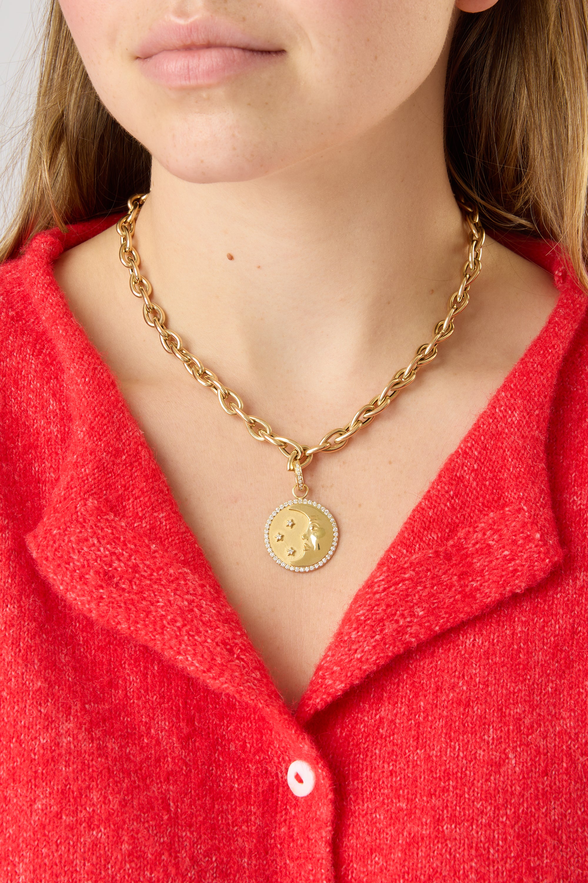 18KY Man in the Moon Charm