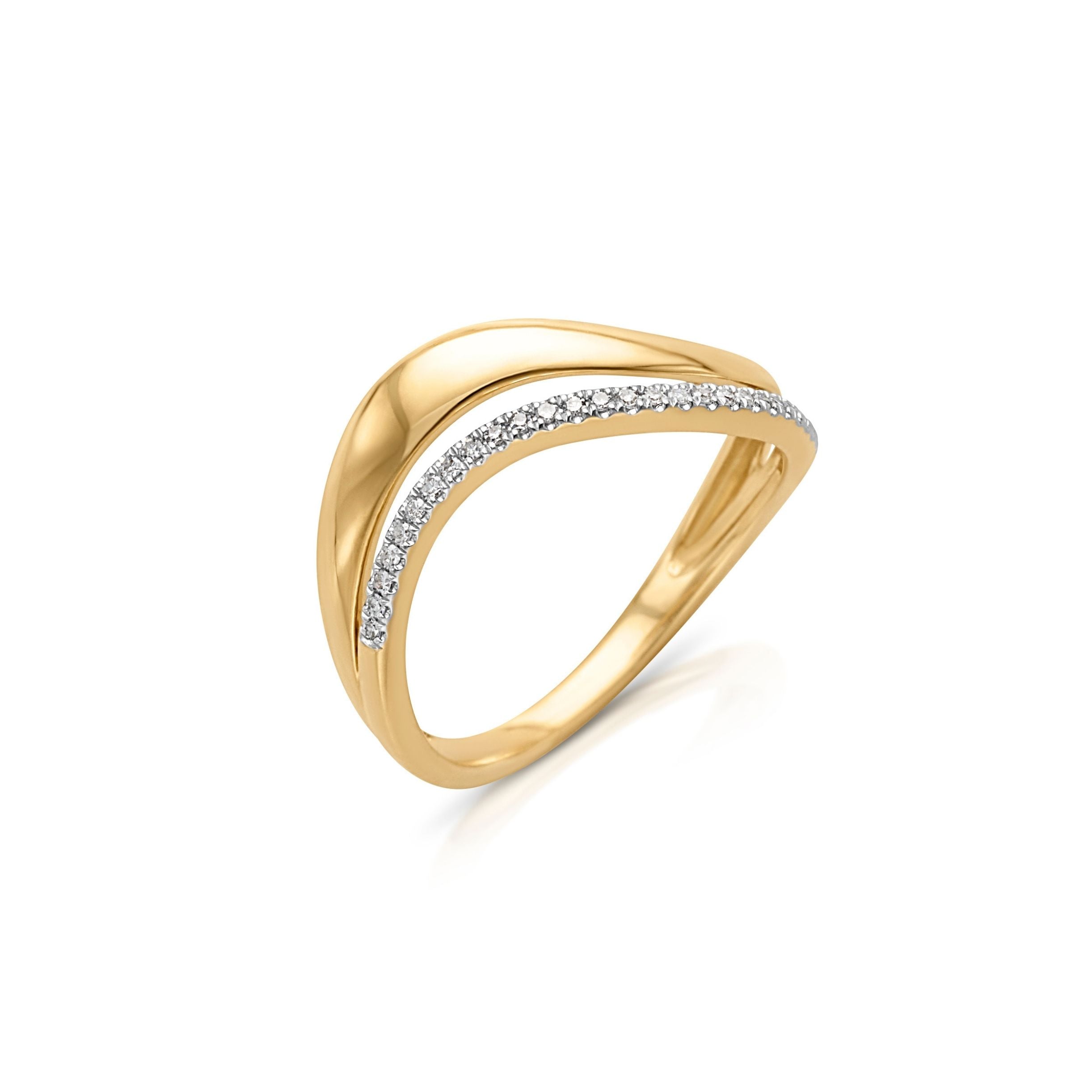 14KYW Pave Wave Ring