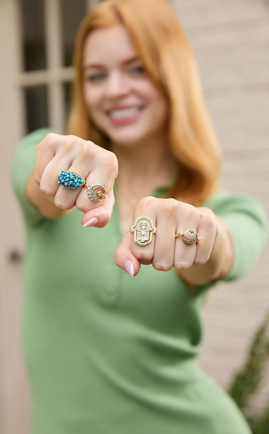 14KY Bubble Explosion Ring Turquoise