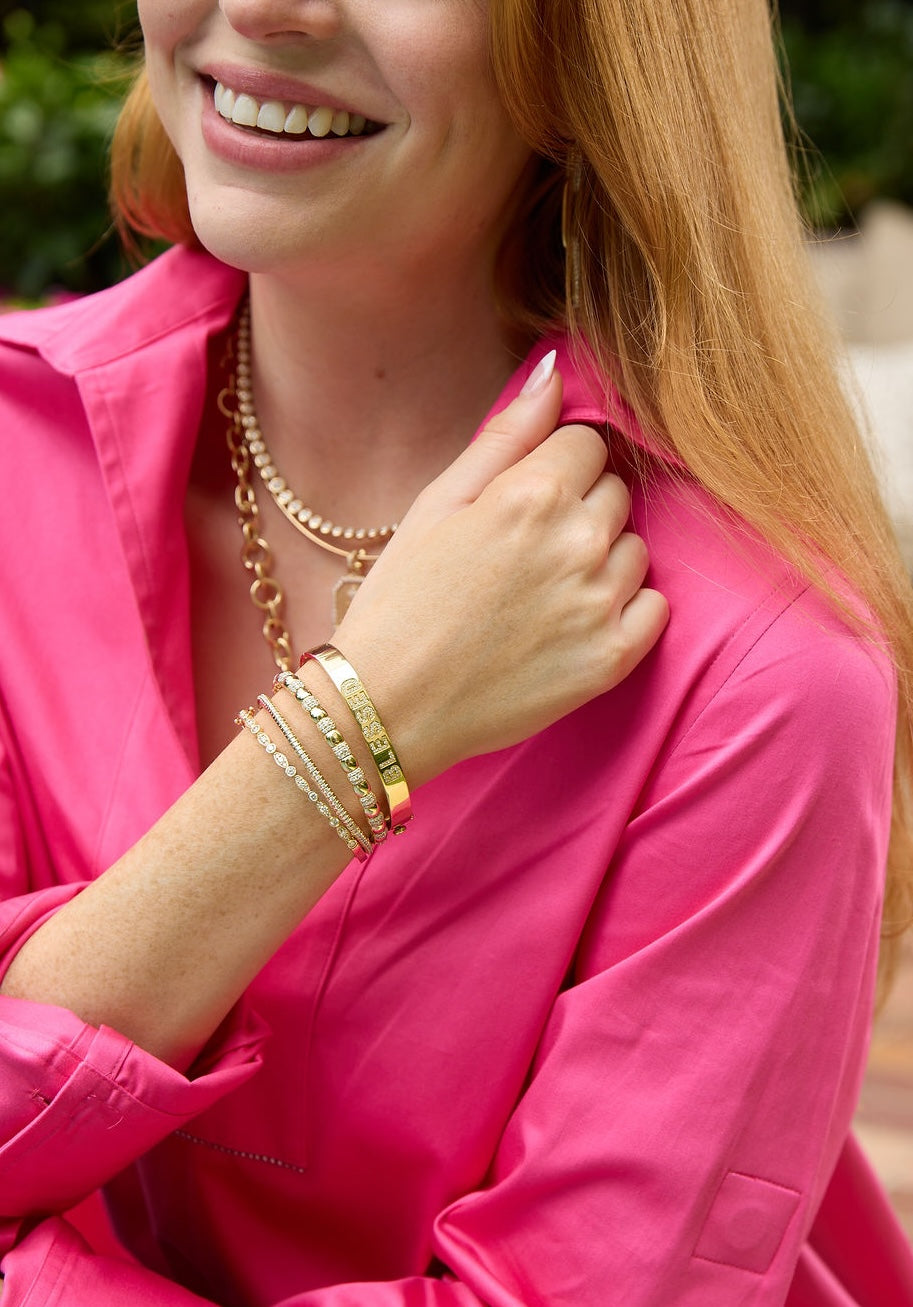 14KY Pave Stretch Bracelet