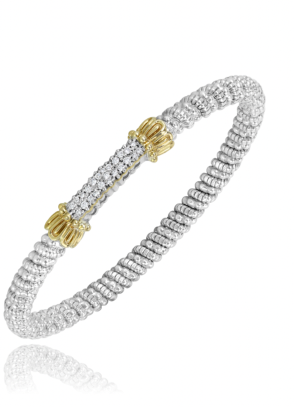 Diamond Two Row Short Bar Closed 4mm Bracelet