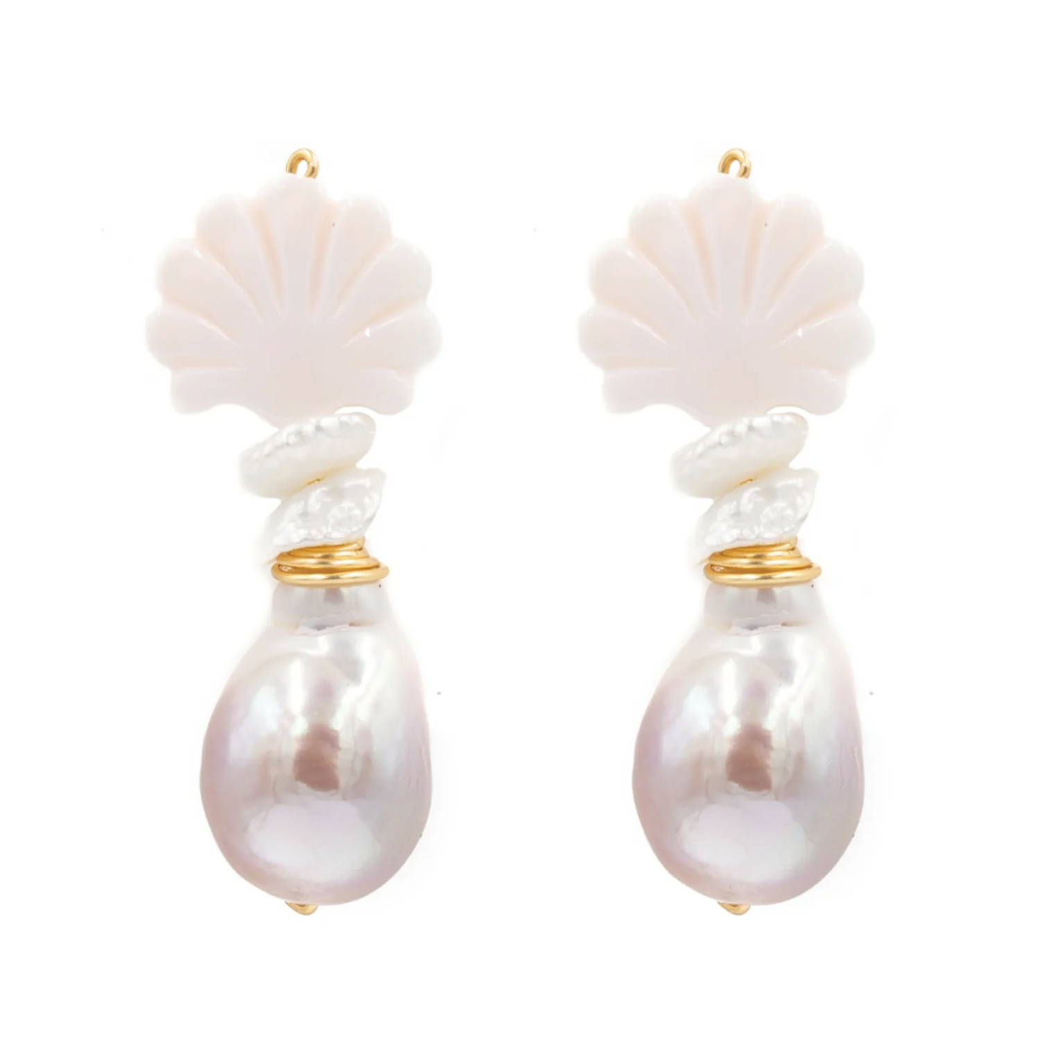 Liv Earrings, Rose  Pearl