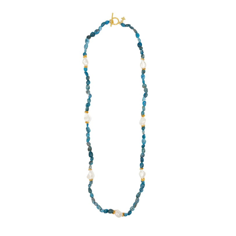 Cecelia Necklace, Apatite and Pearl