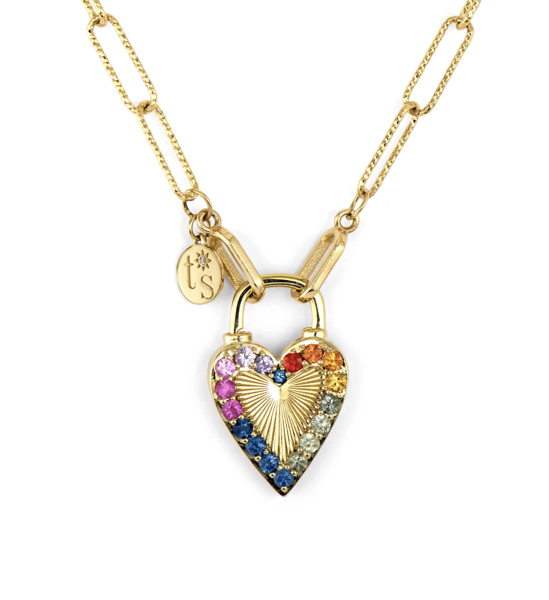 14KY Double Sided Rainbow and Diamond