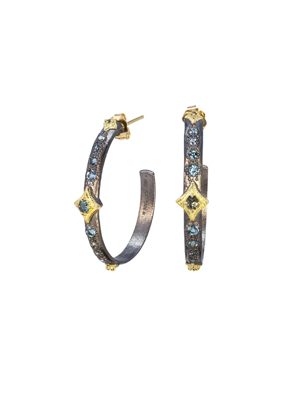London Blue Topaz Crivelli Hoop Earrings