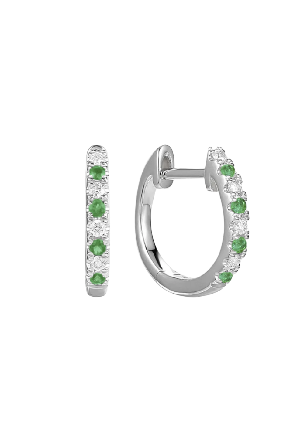 14KW Diamond and Gemstone Huggies