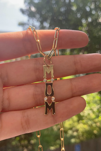 14KY Diamond Mom Charm