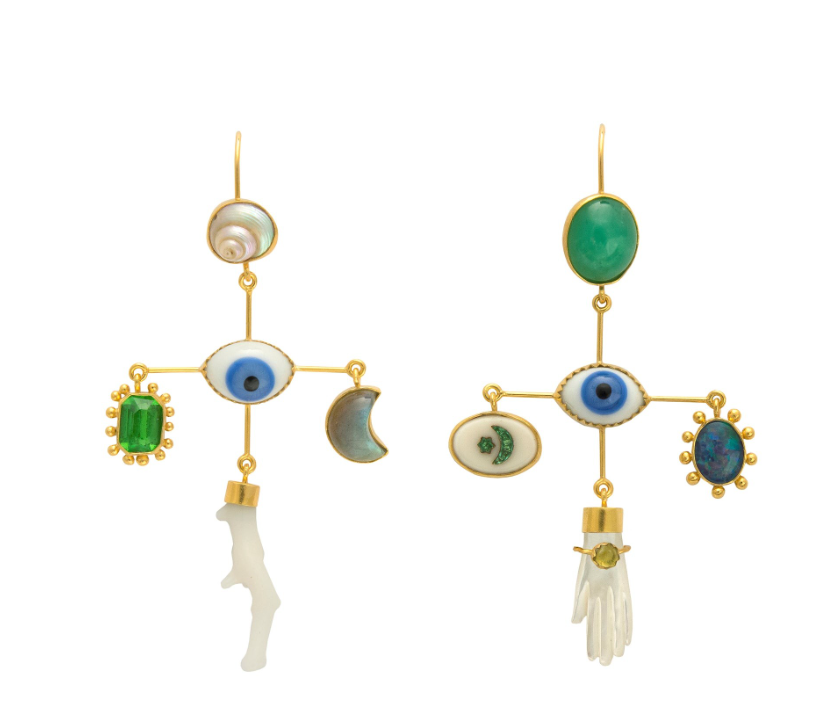 Eye Cross Drop Earrings