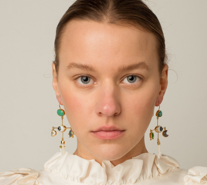 Eye Cross Drop Earrings