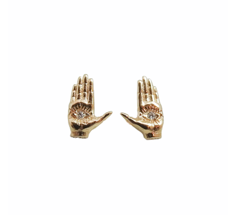 Hamsa Ladyfinger Studs-Earrings-Maura Green-Susan Saffron Jewelry