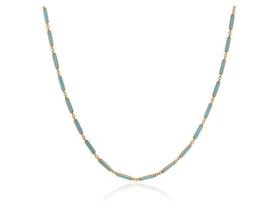 Gold and Turquoise Link Shimmer Chain