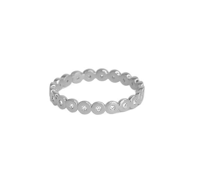 Petite Pave Simple Stacking Ring