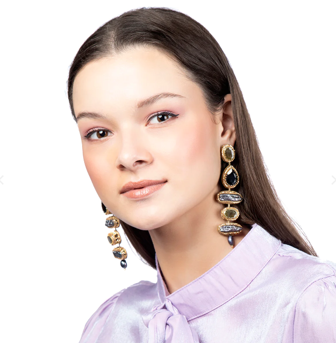 Indira Earrings-Black