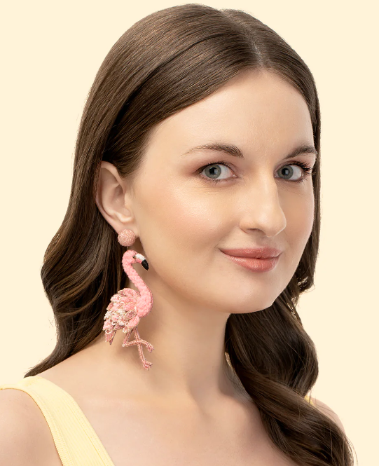 Pink Flamingo Earrings, Pink