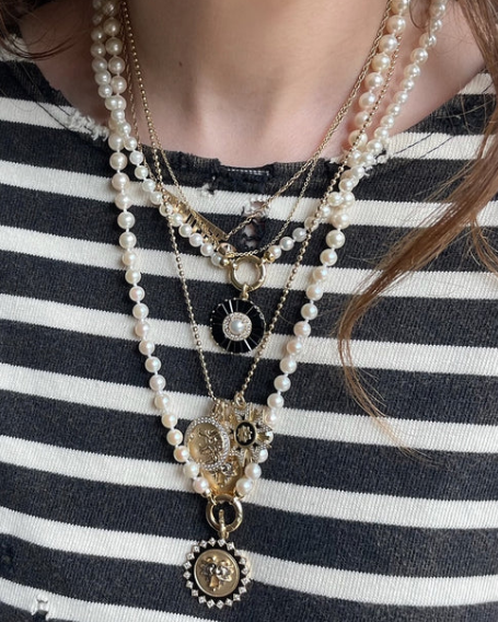 14KY Large Black Onyx Emily Charm