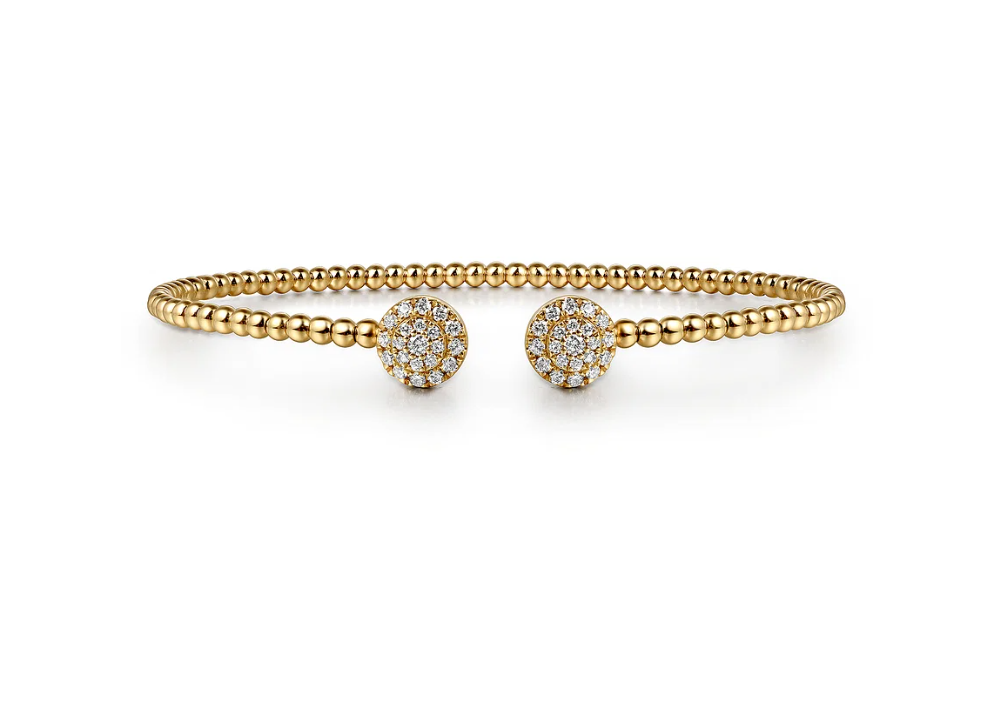 14KY Bujukan Cluster Diamonds Split Bangle