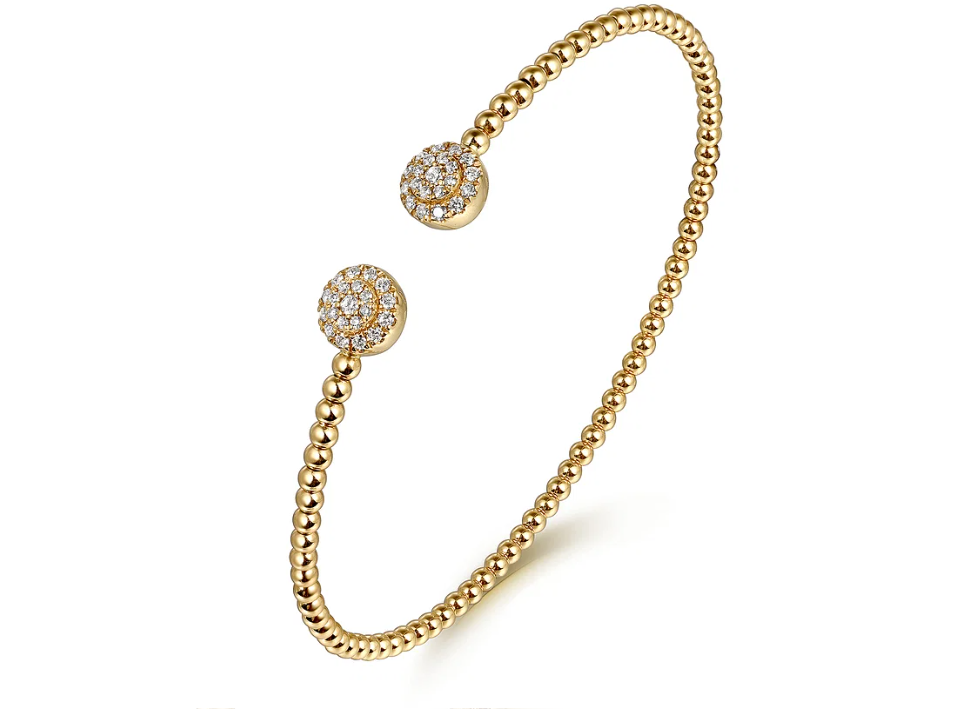 14KY Bujukan Cluster Diamonds Split Bangle