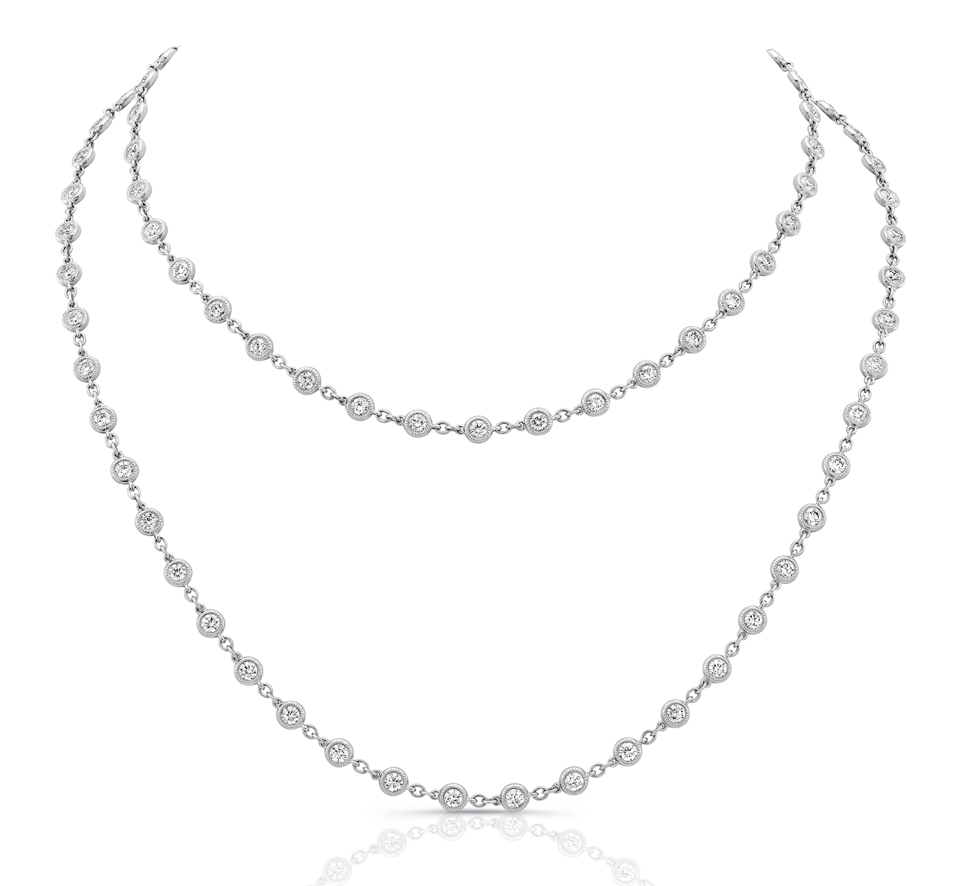 18KW Bezel Set Diamond Necklace-Necklaces-Uneek-Susan Saffron Jewelry
