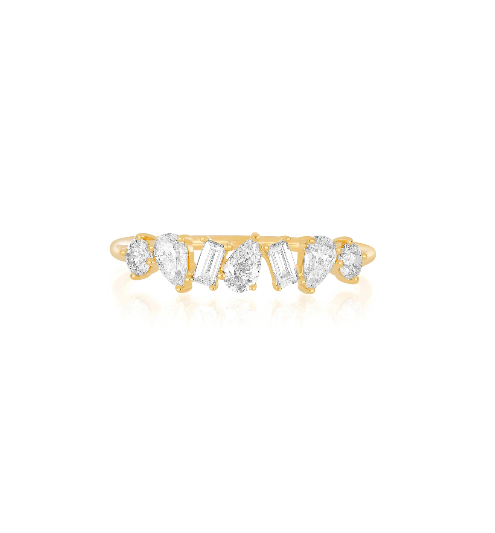 14KY Jumbo Multifaceted Diamond Ring