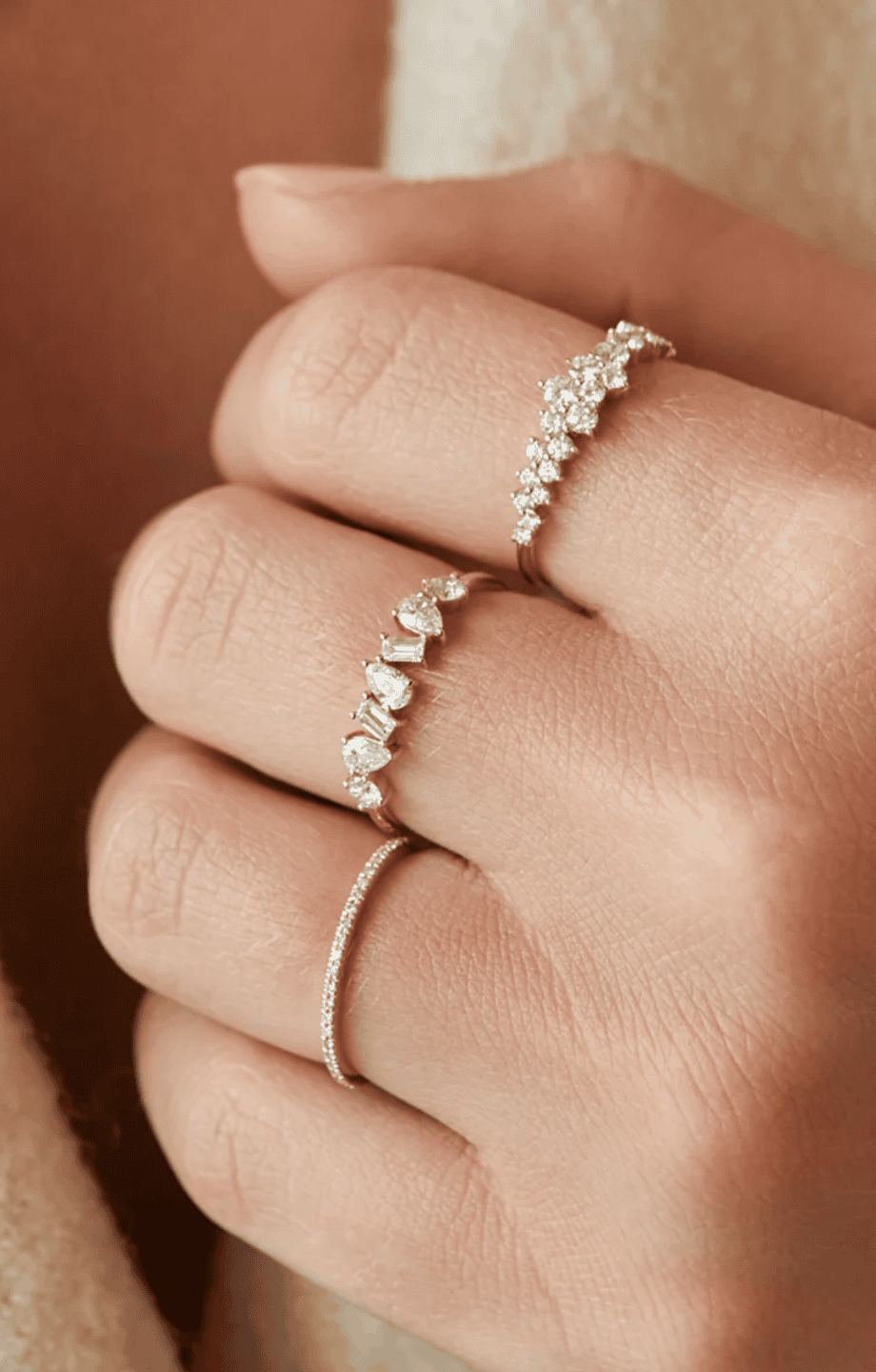 14KY Jumbo Multifaceted Diamond Ring