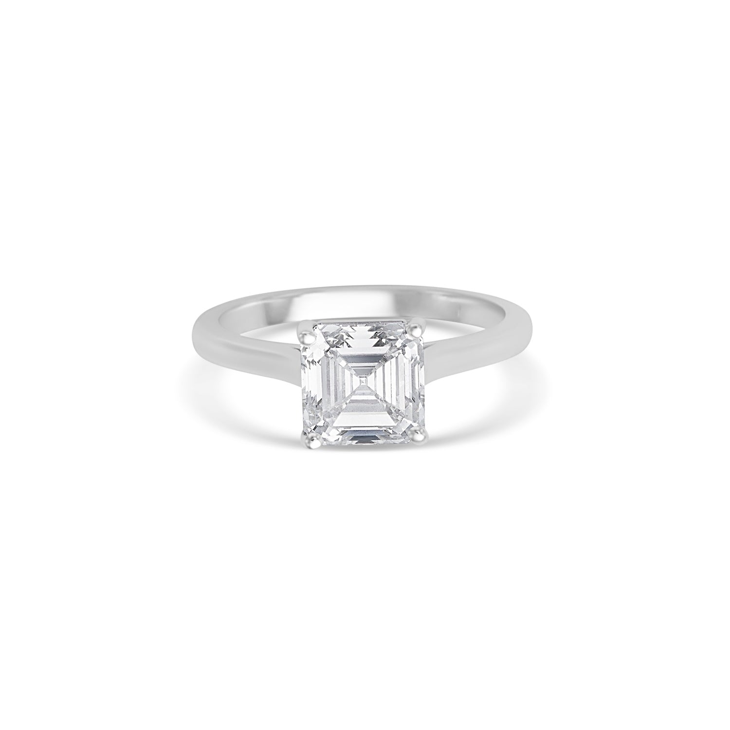2.03CT Asscher Cut Solitaire Engagement Ring