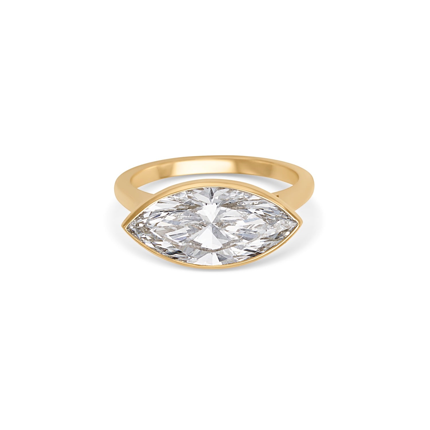 3.64CT Marquis Cut Bezel Solitaire Engagement Ring
